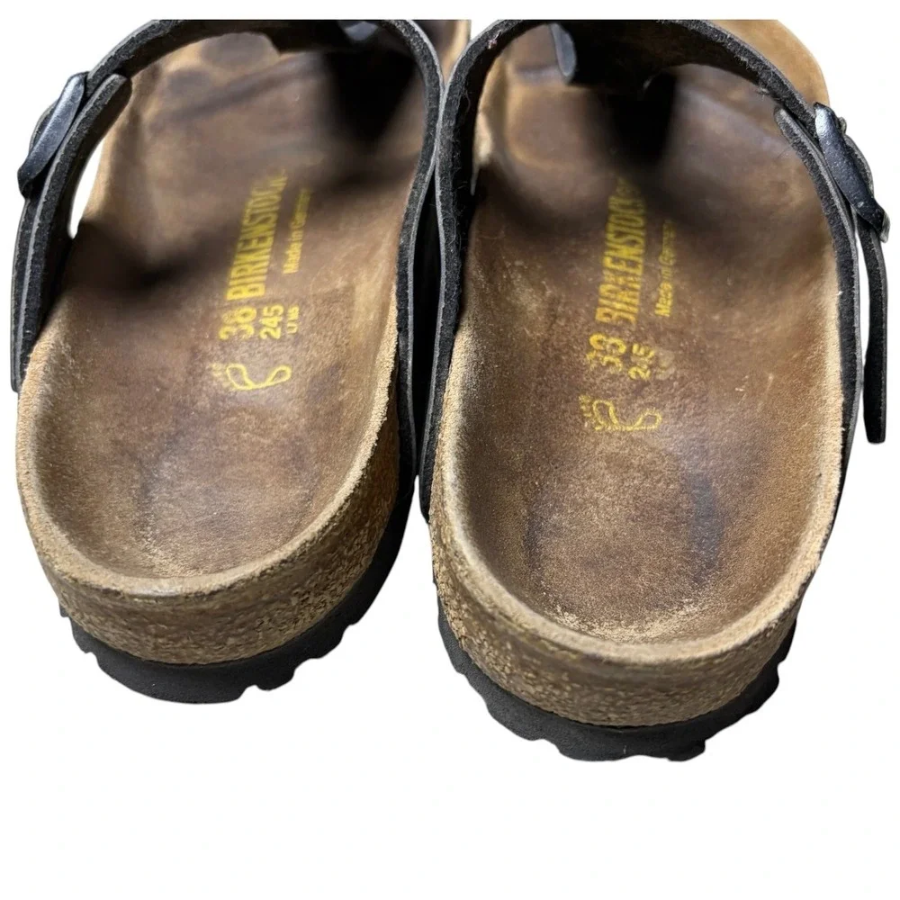Birkenstock Gizeh Black Birko-Flor Thong Sandals Womens 38 L7 M5 Made in Germany